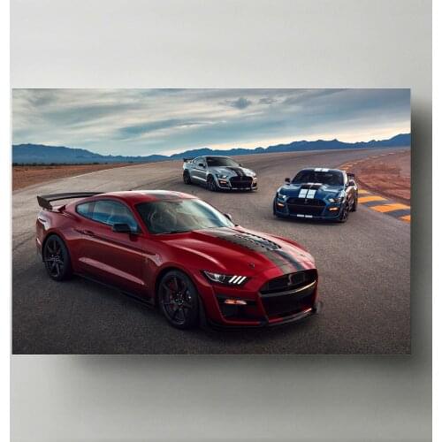 Modern Wall Art Canvas Paintings Supercar Fords Mustang Shelby GT500 Red Car Picture Living Room Decor Posters and Prints