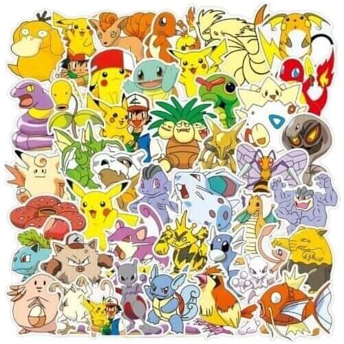 10/30/50pcs/pack cartoon anime Pokemon Stikers For Laptop Luggage Motorcycle Phone Skateboard Not Repeating Waterpoof Girl Kids