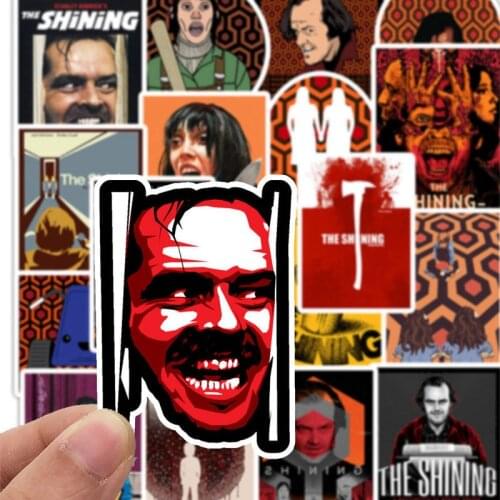50pcs/Pack Waterproof Horror Movie shining Stickers Skateboard Travel Suitcase Scrapbooking Phone Laptop Guita Stickers Toy