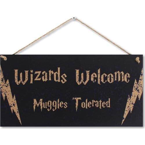 Wizards welcome muggles tolerated | funny decorative sign, home signs, welcome sign, wizardry