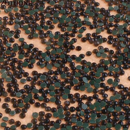 ZOTOONE Hot Fix Black Rhinestone Flatback Nail Art Rhinestones For Phone Stones and Crystals Strass Applique Weding Decoration