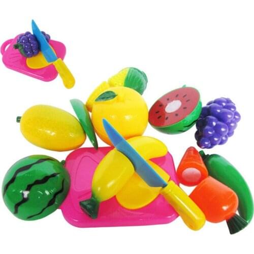 1 Set Plastic Kitchen Food Fruit Vegetable Cutting Kids Pretend Play Educational Toy