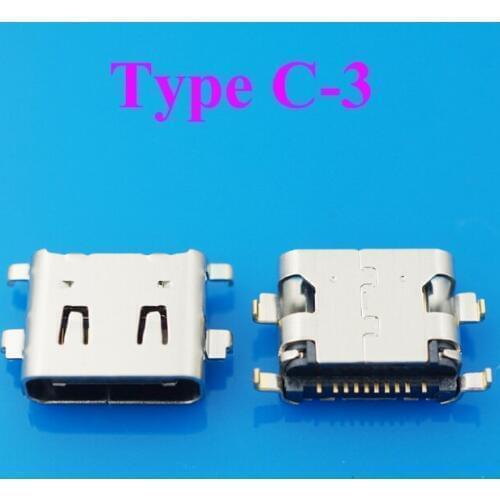 200pcs usb c Connector 3.1 USB Female Connector Tab Receptacle for Mobile Phone