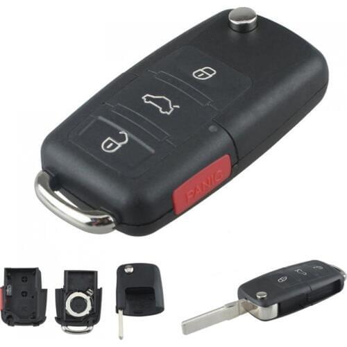3 + 1 Buttons Universal Durable Smart Remote Replacement Key Case No Chip with Uncut Car Flip Key