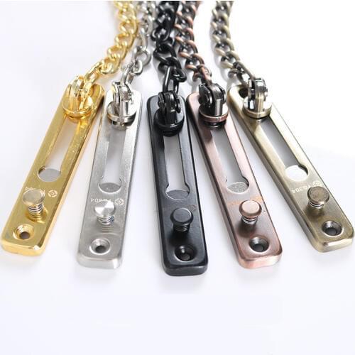 304 Stainless Steel Anti-theft Door Chain Door Latch Silver Bronze Gold Black Door Lock Security Door Chain Lock Hardware