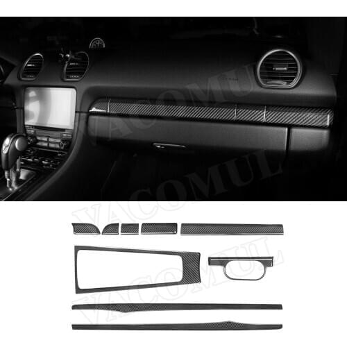 Dry Carbon Fiber Interior Central Control Dashboard Door Trim Covers Strips fit for Porsche 718 2016-2019 911 2012-2018