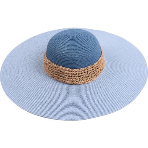 INS Large Sun Hat Beach Anti-UV Sun Protection Foldable Straw Cap Cover Summer Straw Hat Women Big Wide Brim Beach Gorras