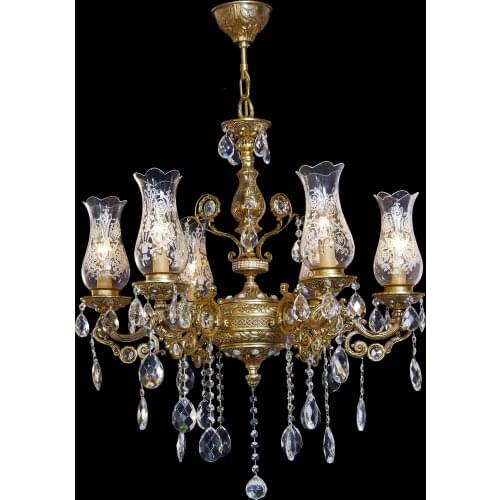 CHANDELIER HALL CASTING 6 LAMP BRONZE