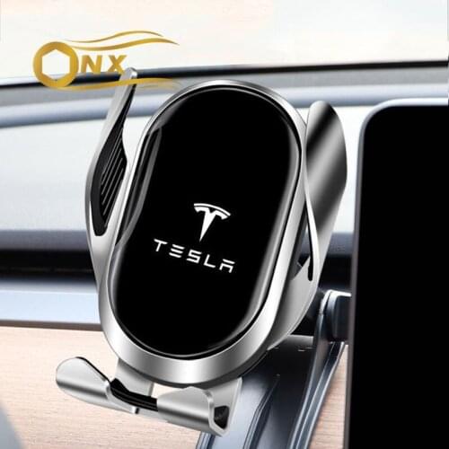Car mobile phone holder mobile phone holder wireless charging dedicated For Tesla model3 model X S Car styling Accessories