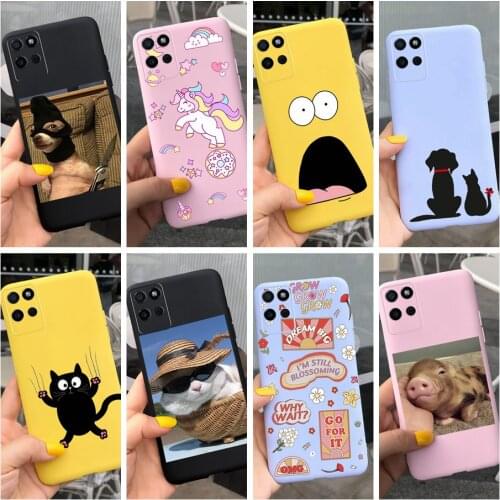 For Realme V11 Case Cute Candy Painted Cover RealmeV11 5G Soft Silicone Protective Shell For Oppo Realme V11 5G Phone Cases Bags