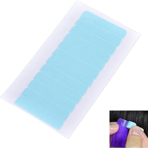 12pcs/sheet 4cm*0.8cm Hair Tape Adhesive Glue Double Side Tape Waterproof For Lace Wig Feature Human Hair Extension Tool