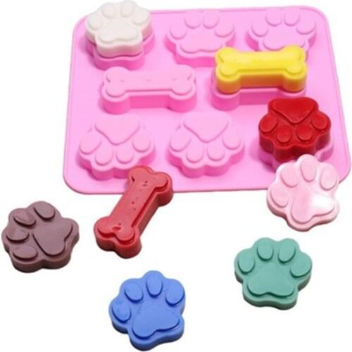 Cat Feet Shape Soap Silicone Mold Pet Treat Ice Cube Chocolate Jelly Candy Epoxy Bone Molds Cake Decorating Baking Accessories