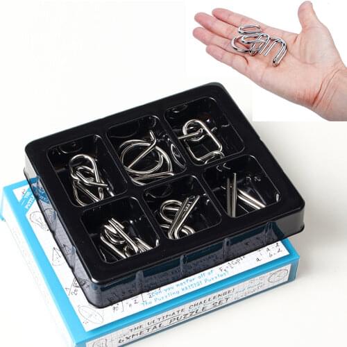 8pcs/Set Materials Metal Montessori Puzzle Wire IQ Mind Brain Teaser Puzzles for Children Adults Anti-Stress Reliever Toys Gifts