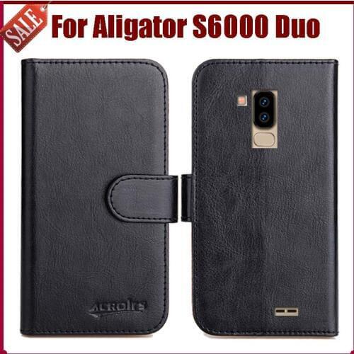 Hot Sale! New Arrival 6 Colors High Quality Flip Leather Protective Cover For Aligator S6000 Duo Case Phone Bag