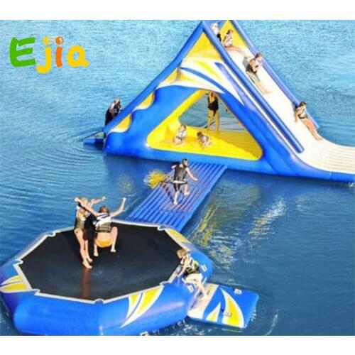 Commercial Play Challenge Game Inflatables Water Pool Bounce Slide Inflatable Water Park Sport Games Floating Slide For Sale