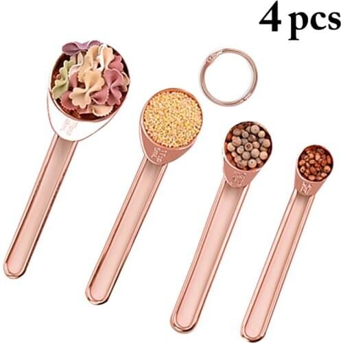 Metal Kitchen Measuring Spoons 4pcs Teaspoon Coffee Scoop Cake Baking Flour Measuring Cups Kitchen Cooking Tools