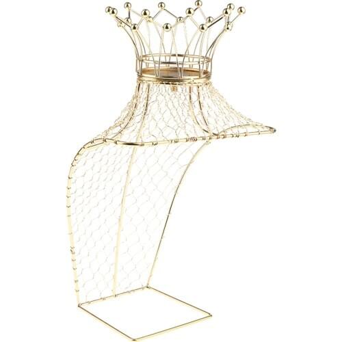 Metal Display Stand Crown Head & Half Body Part For Cap Hats Scarfs Display