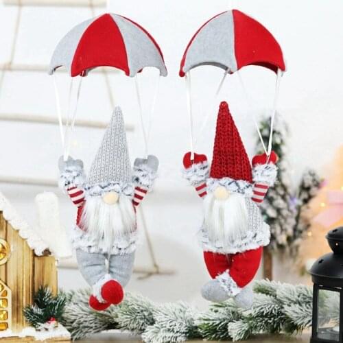 Lovely Christmas Decorations Faceless Skydiving Old Man Parachute Indoor Outdoor Party Creative Decoration