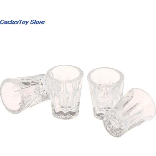 Cup Simulation Furniture Model Toys Transparent Mini Resin 4 Pcs 1:12 6 Years Old No Eat Unisex