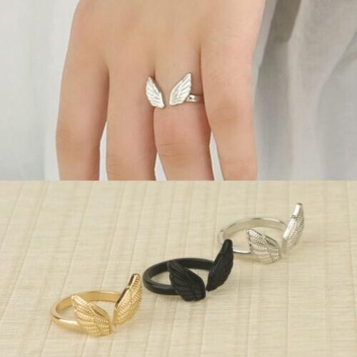 Trendy Angel Wings Women Men Rings Retro Open Adjustable Engagement Wedding Ring Gothic Punk Party Jewelry
