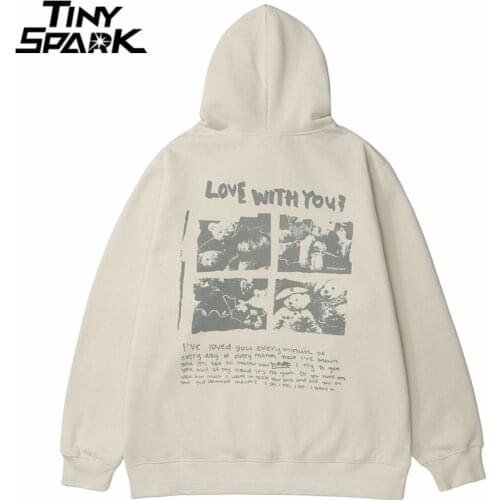 Hip Hop Hoodie Streetwear Sweatshirt 2021 Men Bear Letter Print Harajuku Hoodie Autumn Cotton Fleece Hooded Pullover Sweat Shirt