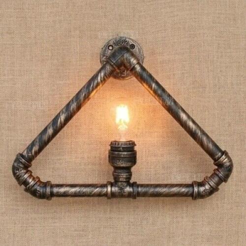 Loft Style Creative Triangle Water Pipe Lamp Industrial Vintage Wall Light Fixtures For Home Edison Wall Sconce Lampara Pared