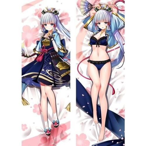 New Anime Game Genshin Impact Dakimakura Kamisato Ayaka Otaku Bedding Throw Cushion Pillow Cover Body Cosplay Hugging Pillowcase