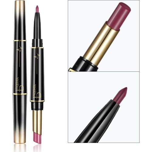 The New 1pcs Pudaier Two-headed Lipstick Lipliner Matte Lipstick Rotating Lipstick Lipliner Non-stick Lipstick