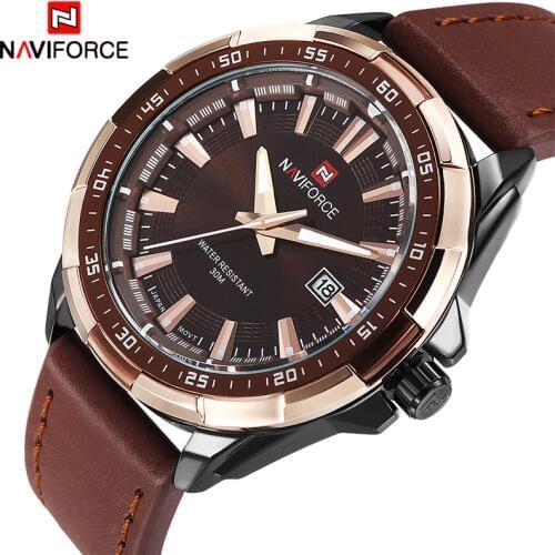 2018 NEW Fashion Casual NAVIFORCE Brand Waterproof Quartz Watch Men Military Leather Sports Watches Man Clock Relogio Masculino