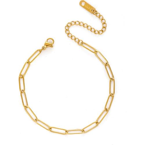 New Style Stainless Steel Chain Bracelet European and American Popular Adjustable Gold Jewelry Wholesale