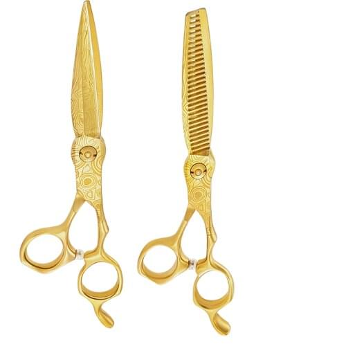 6 Inch Beauty Cut Hairdresser Barber Hairdressing Damascus Steel Pattern Hot Scissors For Hair