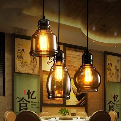 Nordic Glass Gourd Pendant Lights Bar Bottle Glass Dining Living Room Hanging Lamps Aisle Balcony Staircase Art Lamps Lighting