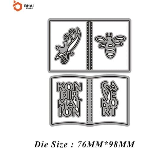 Carbon Steel Metal Cutting Die DIY Open Pages Suitable for decorative Scrapbook Album Festival Card Making 2021