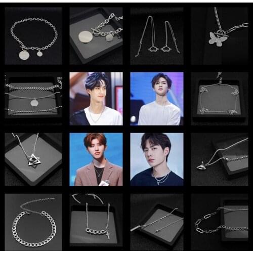 SOHOT Titanium Steel Airchraft Chain Asymmetry Military Disc Cubic Coin Butterfly Geometric Ox Head Star Shape Unisex Necklace