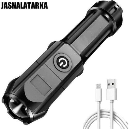 Led Flashlight Mini Zoom Ultra-bright Hard Light USB Rechargeable Portable Night Lamp Home Durable Outdoor Fishing Waterproof