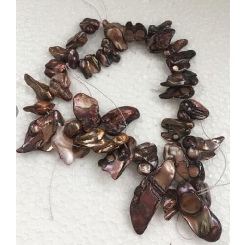 Wholesale AA Freshwater Pearls Top Drilled Tail Dancing Black Gray Loose Pearl 7.0-8.0mm 15"