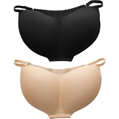 Women Sponge Padded Push Up Panties Butt Lifter G-string Fake Adjusted Seamless Strap Underwear Ass Enhancer Butt Lingerie Q6M8