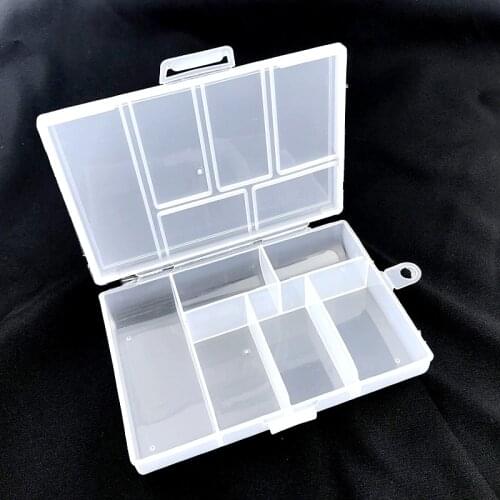 1pc 12cmx8cmx1.7cm Transparent Rectangle 6 Grids Storage Boxes For Buttons Beads Medicine Containers Case