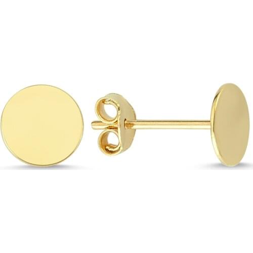 14k (585) Gold Plain Mini Circle Earrings