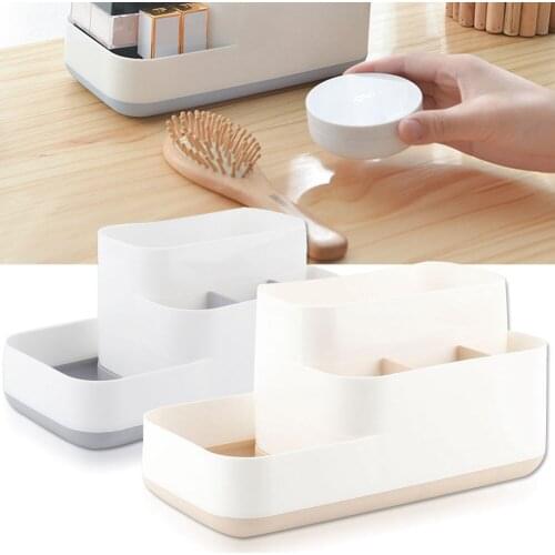 2 Colors Saving Space Desktop Cosmetic Brush Storage Case Makeup Item Pens Desk Organize Box PP Material Holder Organizers
