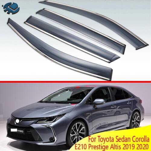 For Toyota Corolla E210 Sedan 2019 2020 Car Accessories Plastic Exterior Visor Vent Shades Window Sun Rain Guard Deflector 4pcs