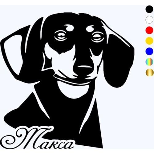 CK20435# Die-cut Vinyl Decal Dachshund Car Sticker Waterproof Auto Decors on Car Body Bumper Rear Window