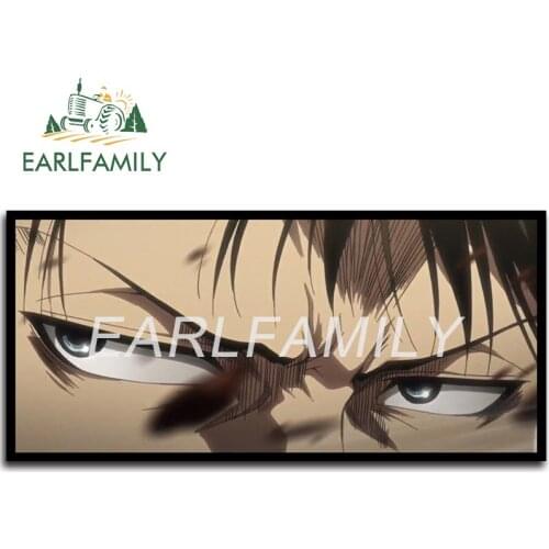 EARLFAMILY 13cm x 5.9cm for Levi Ackerman Eyes Camper Car Stickers Car Refrigerators Decal Waterproof Vinyl Motorcycle Sticker