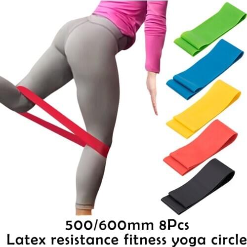 Resistance Bands with 5 Different Resistance Yoga Bands Exercise Fitness Equipment Pilates Training Band 5-Color