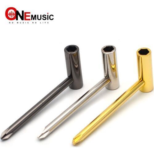 Guitar Truss Rod Wrench 1/4" 6.35mm With Phillips Screwdriver on Handle for Taylor Guitar Black Gold Silver Color