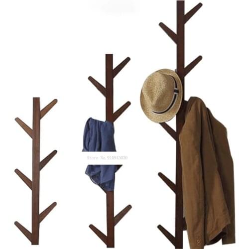 JP150420 Creative Clothes Bags Tree Solid Wood Wall Mounted Coat Rack Living Room Bedroom Decoration Hanger Wall Tree Hat Rack