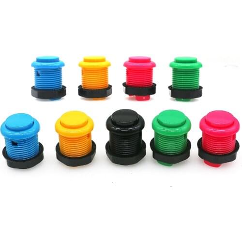 24mm &28mm Round Arcade Push Button With 2Pin Micro Switch Nuts For Gaminator DIY Arcade Mario Slot Game Machine Cabinet