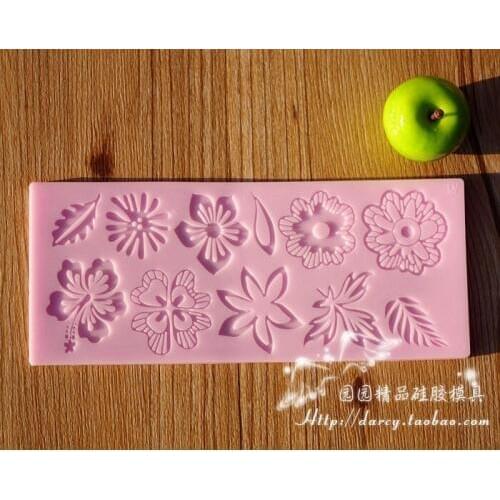 L057 Flower Lace mold Silicone Fondant Mold Gum Paste Cake Decorating cake topper Mould