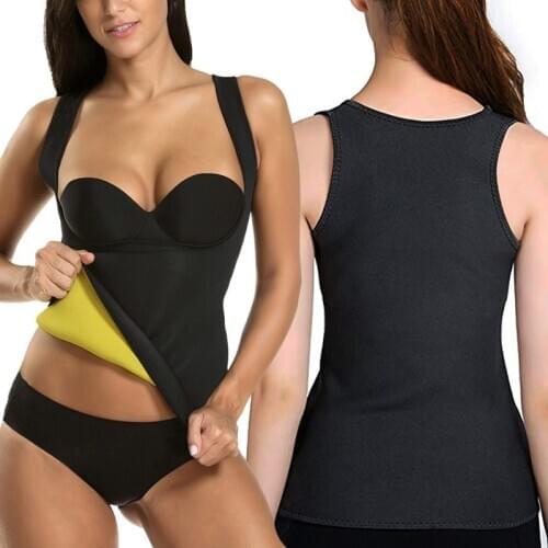 S-5XL Women Running Fitness Exercise Shapers Sweat Sleeveless Shirt Neoprene Clothes Vests Sports Training Cami Vest Polyester