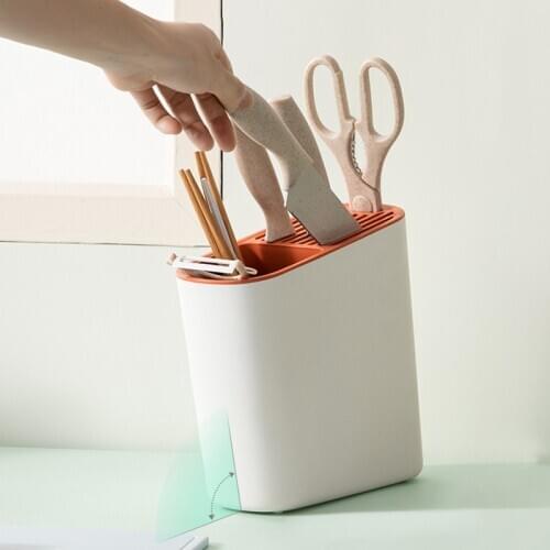 Multifunctional Plastic Knife Holder Inclined Surface Chopstick Cage Drain Chopstick Holder Knife Holder Countertop Rack